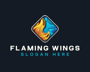 Heating Cooling HVAC logo design