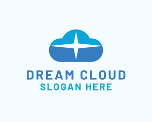 Star Sparkle Cloud logo design