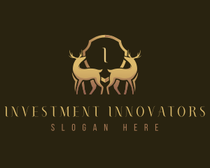 Luxury Deer Shield Crest logo