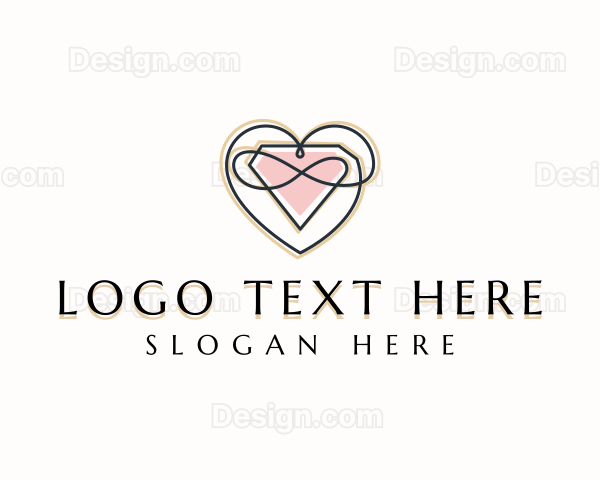 Diamond Heart Gemstone Logo