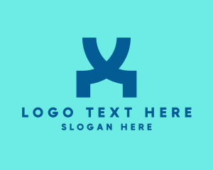 Modern Business Letter X logo
