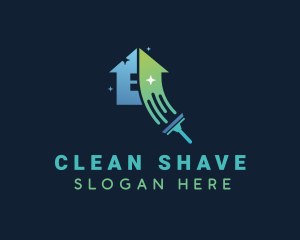 Sparkle Clean House Squeegee logo design