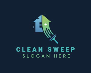 Sparkle Clean House Squeegee logo design