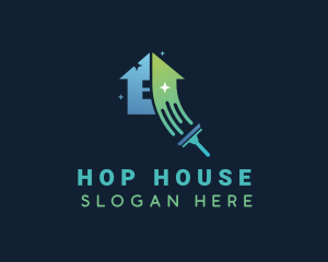 Sparkle Clean House Squeegee logo design