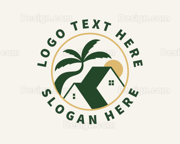 House Palm Tree Summer Logo