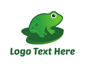 Amphibian - Lily Pad Frog logo design