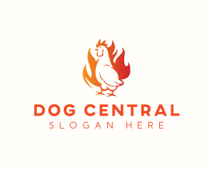 Chicken Flaming Grill logo design