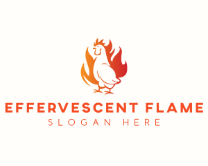 Chicken Flaming Grill logo design