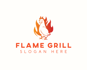 Chicken Flaming Grill logo design