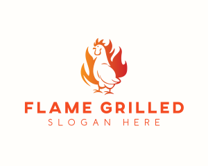 Chicken Flaming Grill logo design