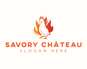 Chicken Flaming Grill logo design