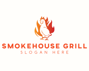 Chicken Flaming Grill logo design