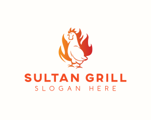 Chicken Flaming Grill logo design