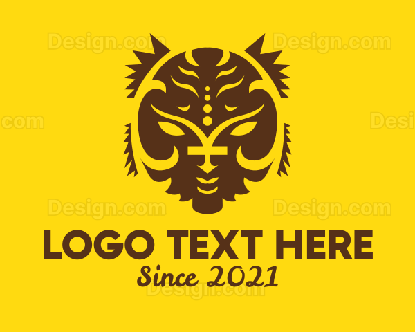 Tribal Sun Face Tattoo Logo