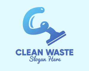 Blue Cleaning Squeegee logo design