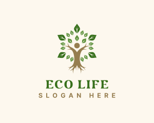 Eco Health Human Tree  logo design