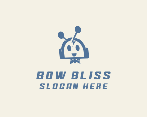 Happy Bow Tie Robot logo design