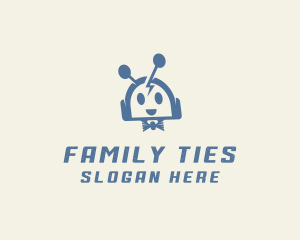 Happy Bow Tie Robot logo design