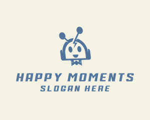 Happy Bow Tie Robot logo design