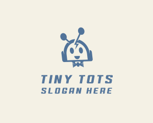 Happy Bow Tie Robot logo design