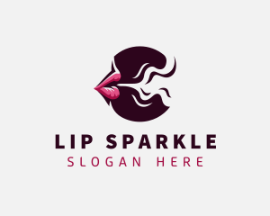 Smoking Mouth Lips logo design