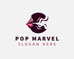 Smoking Mouth Lips logo design