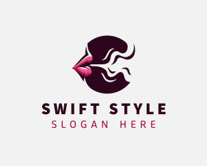 Smoking Mouth Lips logo design