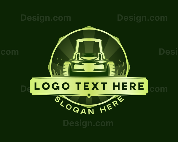 Lawn Mower Gardening Logo