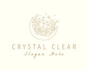 Moon Floral Diamond logo design