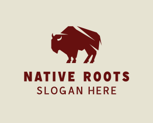 Native Buffalo Animal logo design