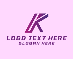 Gradient Purple Tech Letter K logo