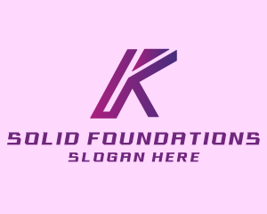 Gradient Purple Tech Letter K logo