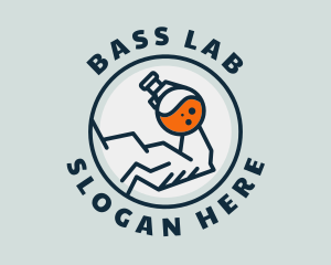 Strong Muscle Glass Flask logo design