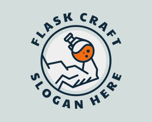 Strong Muscle Glass Flask logo design