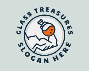 Strong Muscle Glass Flask logo