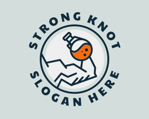 Strong Muscle Glass Flask logo design