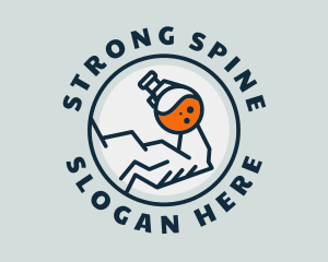 Strong Muscle Glass Flask logo design