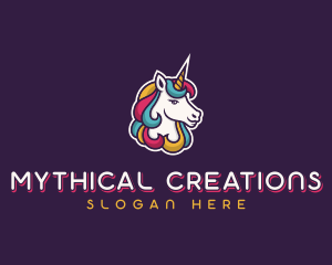 Unicorn Mythical Creature logo design