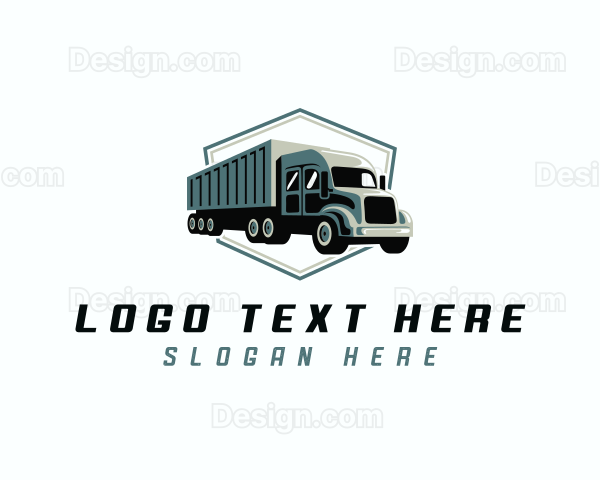 Import Logistics Trailer Truck Logo