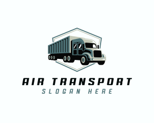 Import Logistics Trailer Truck logo design