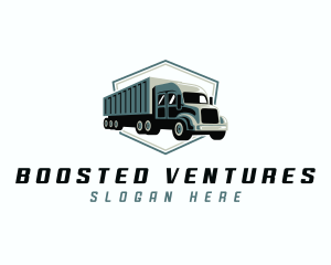 Import Logistics Trailer Truck logo design