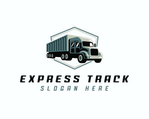 Import Logistics Trailer Truck logo design