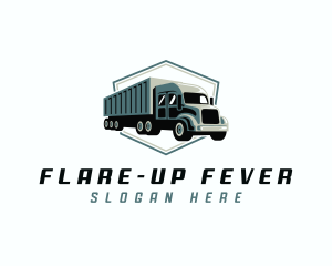 Import Logistics Trailer Truck logo design