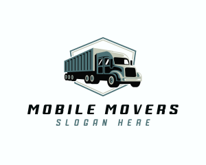 Import Logistics Trailer Truck logo design