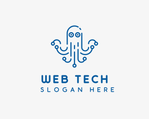 Modern Digital Octopus logo design