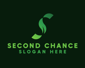 Green Leaf Letter S logo design