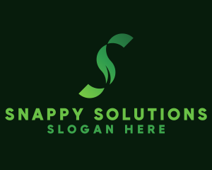 Green Leaf Letter S logo design