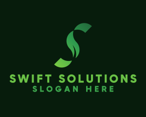 Green Leaf Letter S logo design