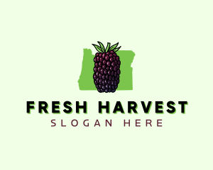 Oregon Blackberry Fruit logo design