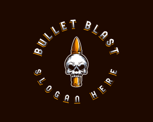 Bullet Gaming Skull logo design